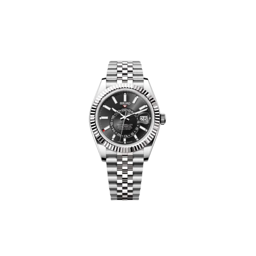 SEIKO MOD SKYDWELLER BLACK MEN'S WATCH