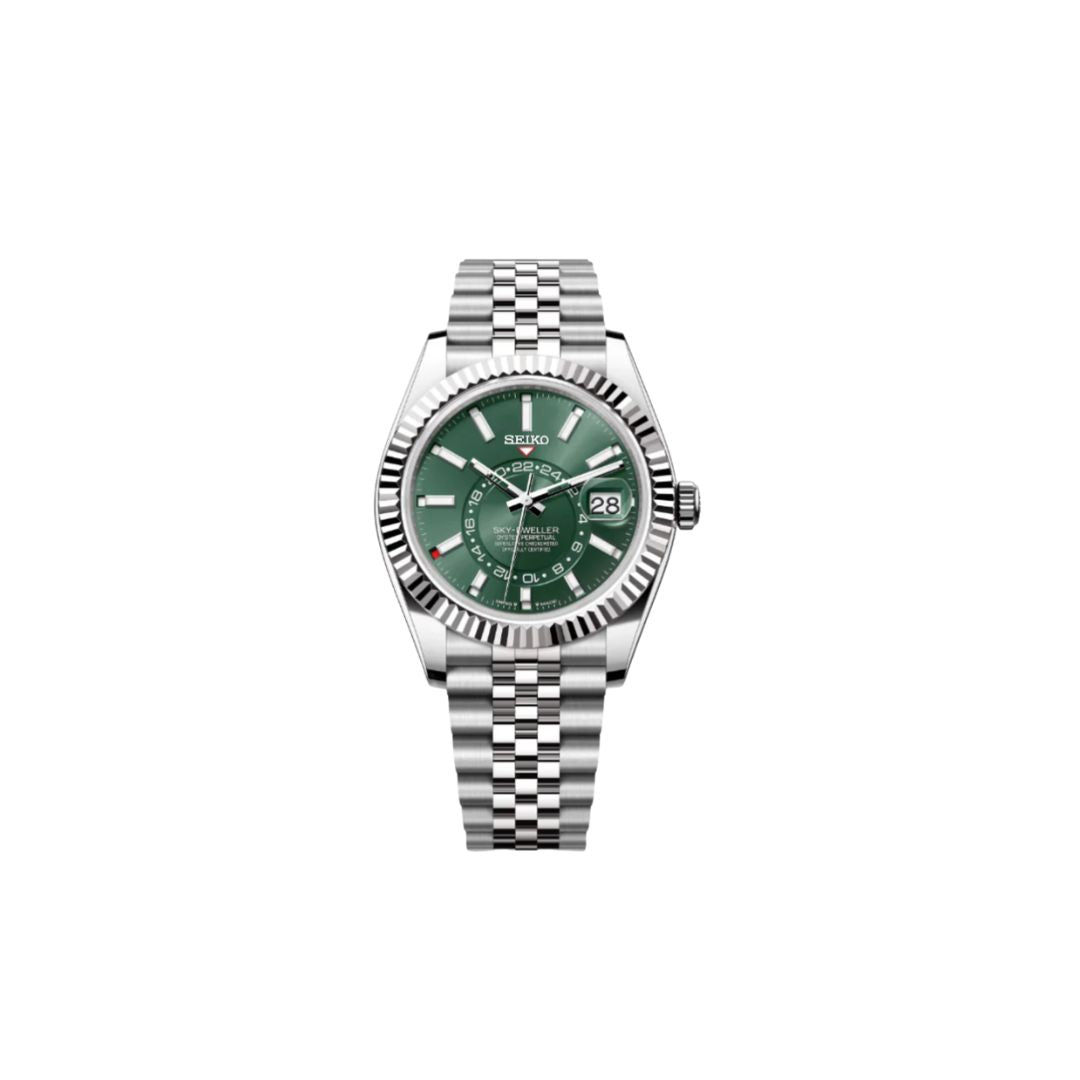 SEIKO MOD SKYDWELLER GREEN MEN'S WATCH
