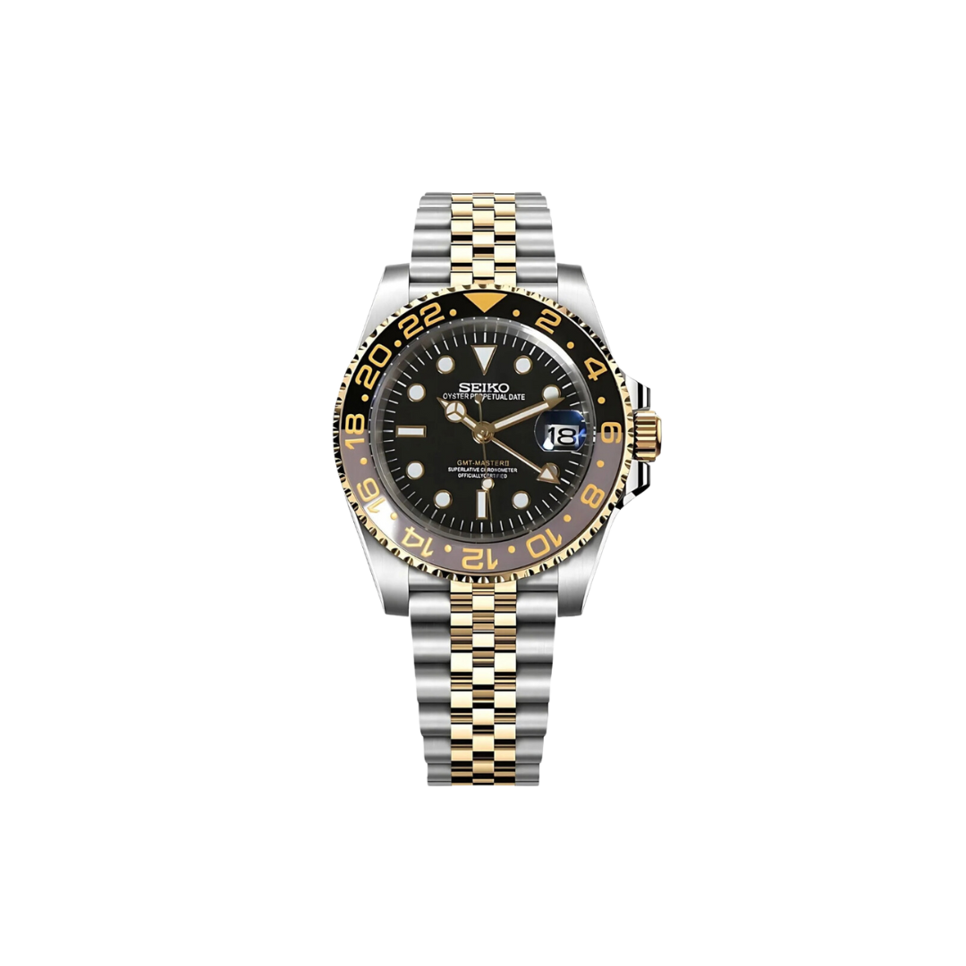 SEIKO MOD GMT RUSTIC BLACK MEN'S WATCH - HIKARI