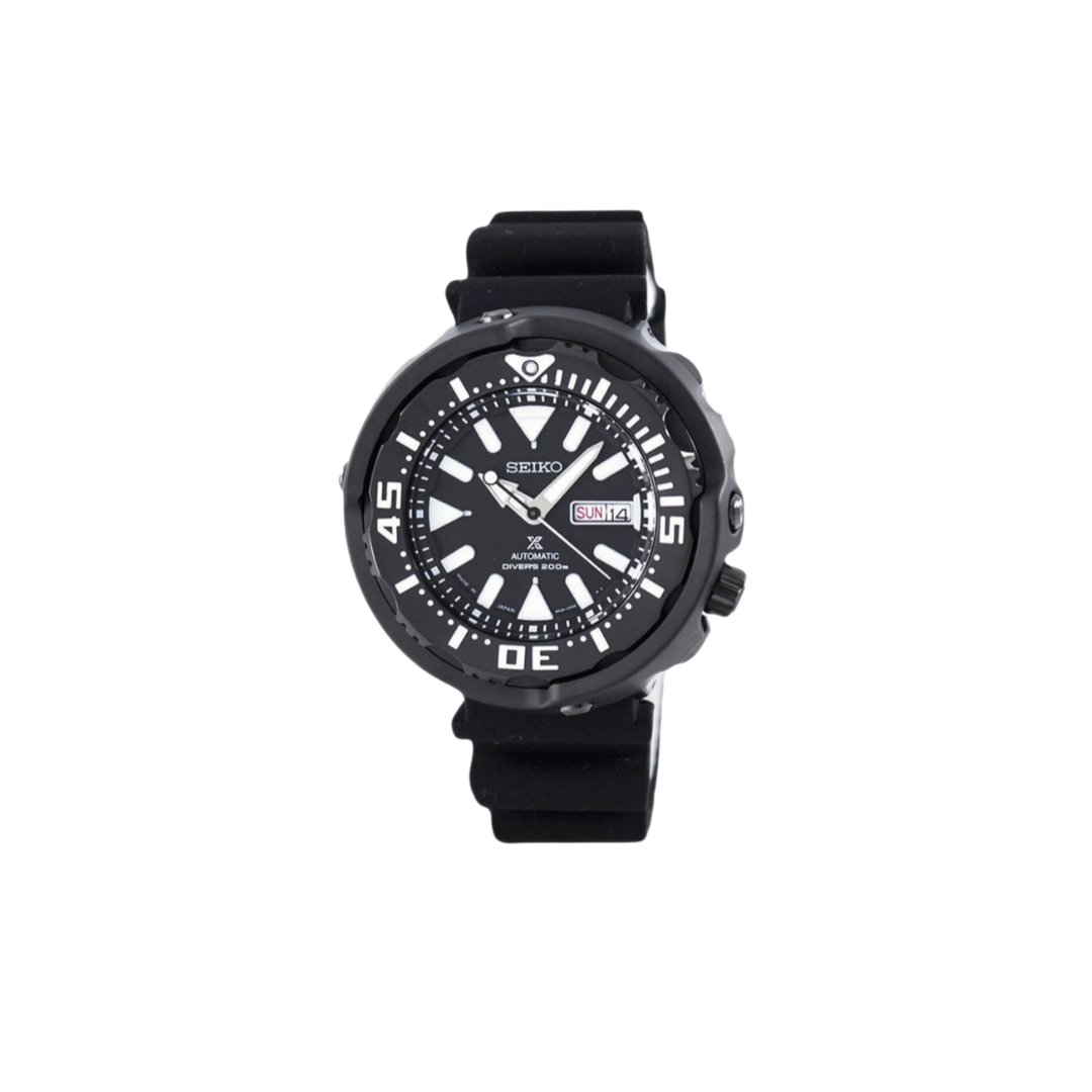 Seiko Prospex Diver Watch Black MEN'S WATCH with black Dial and Rubber Strap