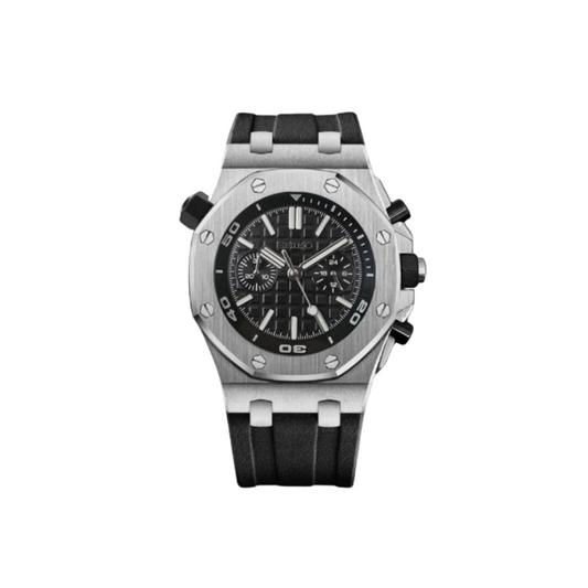 SEIKO MOD OFFSHORE PANDA Men's Watch with White Dial and ruber Bracelet