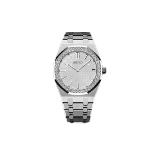 SEIKO WHITE DIAMOND ROYAL OAK WOMEN MOD - HIKARI