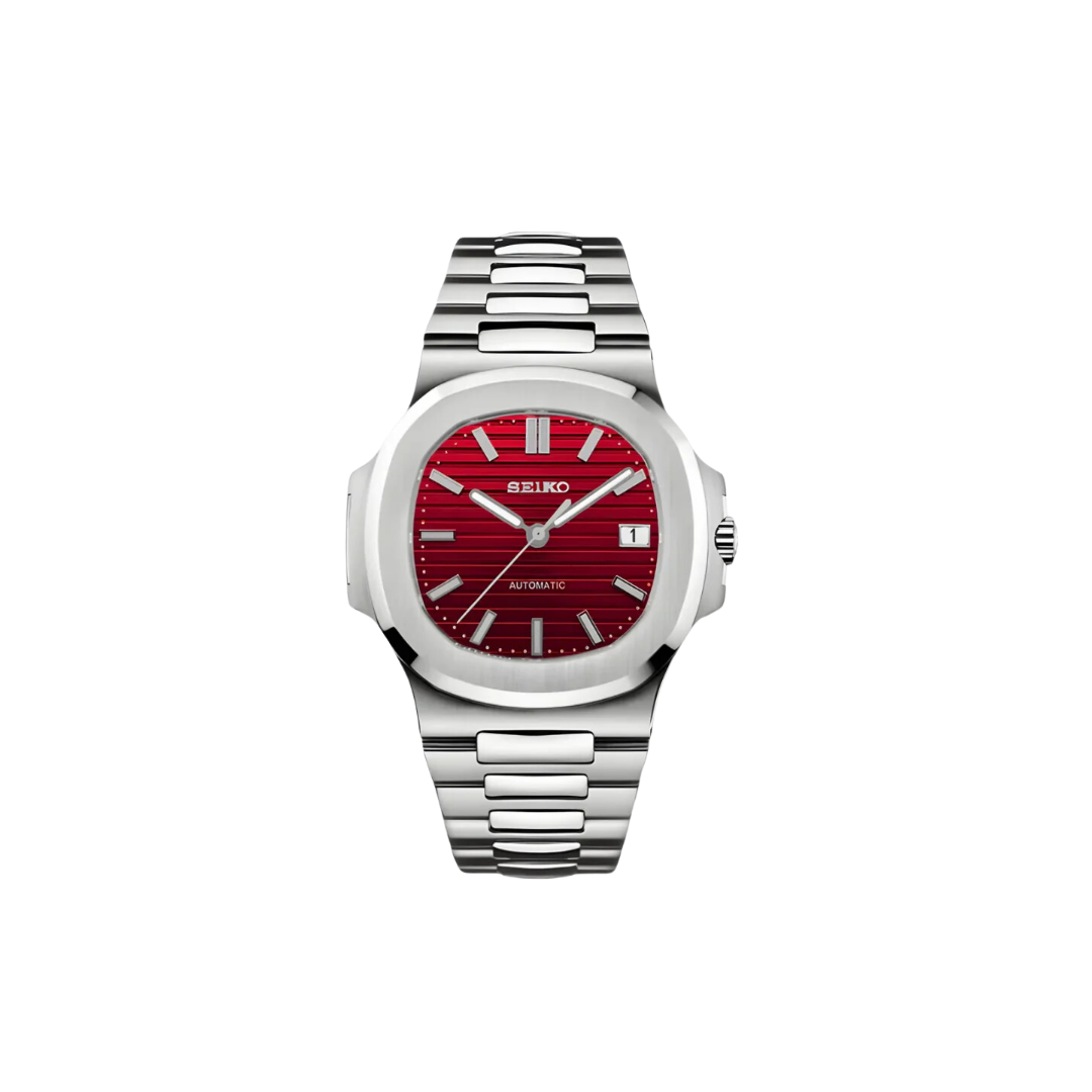 SEIKO MOD NAUTILUS RED MEN'S WATCH - HIKARI
