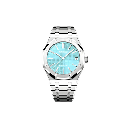 SEIKO MOD ROYAL OAK with ice blast Dial and Steel Bracelet